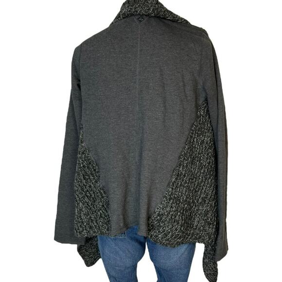Prana Demure Charcoal Gray Open Draped Cardigan Sweater small - Picture 3 of 8